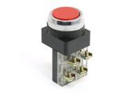 AC 250V 6A NO NC Momentary Push Button Red Round Flat Pushbutton Switch