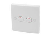 AC 250V 10A 2 Gang Button SPST Square Wallplate Wall Panel Switch