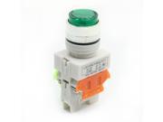 220V Green Round Push Button Momentary Pushbutton Switch 1NO 1NC