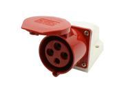 AC 380 415V 32A IP67 IEC309 2 3P E Industrial Jack Socket Connector Red