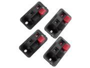 5 x Red Black Plastic Single Row 2 Positions 2P Jack Speaker Terminal