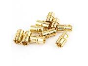 10 Pieces Gold Tone Metal RC Banana Bullet Plug Connector Male 8mm