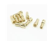 Gold Tone Metal RC Banana Bullet Plug Connector Male 5.5mm 10 Pcs