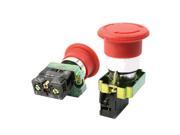 2Pcs N C SPST Red Mushroomhead Latching Action Emergency Stop Switch 10A 600V