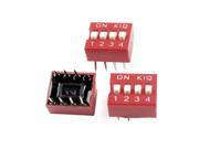 3 Pcs PCB Mounted 2 Positions 2.54mm Pitch Slide Type DIP Switch
