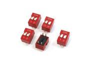Slide Type 2 Row 4 Pin Terminals 2 Positions DIP Key Switch 5 Pcs