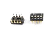 IC Type 2 Row 8 Pin Terminals 4 Positions DIP Key Switch 2 Pcs