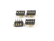 4 Pcs Black Double Row 8 Pin 4 Positions 2.54mm Pitch DIP Switches