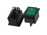 2 x Green Light 4Pin DPST On Off Snap in Boat Rocker Switch 16A 250V 20A 125V AC