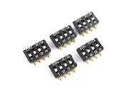 SMD Type 2 Row 8 Pin Terminals 4 Positions DIP Key Switch 5 Pcs
