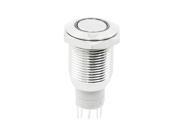 12V Blue Light LED Lamp 16mm Thread Mount 5 Pin Stainless Steel Button Switch