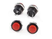 4 Pcs AC 250V 3A 125V 6A SPST 1NO 1NC 2 Pins Momentary Red Push Button Switch