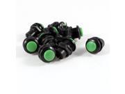 10 Pcs Thread Green Cap SPST Momentary Type Push Button Switch OFF ON