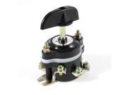AC 220V 380V 10A 4 Position Rotary Cam Universal Changeover Switch Black