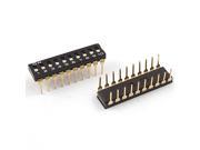5 Pcs 2.54mm Pitch 10 Position IC Type DIP Switch Black