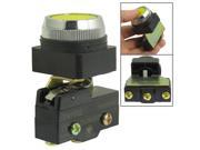 AC 250V 15A 1NO 1NC 30mm Thread Momentary Yellow Flat Push Button Micro Switch