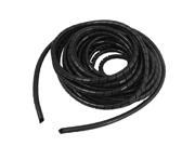 8mm Outside Dia 4.8M PE Polyethylene Spiral Cable Wire Wrap Tube Black