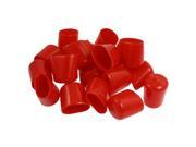 20 Pcs 30mm Height 22mm Inner Dia Round Tip Red PVC Insulated End Caps