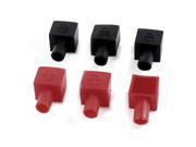 Auto Car Battery Terminal Angle Type Insulating Cover Boot Cap Black Red 3 Pairs