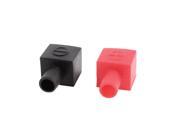 Unique Bargains 2 x Car Battery Terminal Cable Angle Type Insulation Cover Boot Cap Black Red