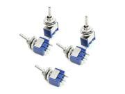 AC 125V 6A SPDT 6mm Thread 2 Position Toggle Switch x 5