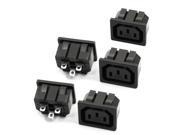 5 Pcs IEC 320 C13 Panel Outlet Power Socket Clamp Type Connector AC 250V 10A