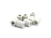 10 Pcs Cylindrical Ceramic Insulation Pipe White 0.47 x 0.39 x 0.2
