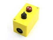 5A 250VAC SPDT Black Rotary Cam Red Buzzer Push Button Station