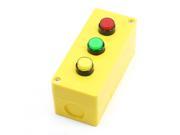 5A 250VAC SPDT Latching Red Green Yellow Three Button Pushbutton Station