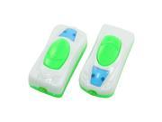2 Pcs Room White Green ON OFF Button In Line Cord Switches 250VAC 6A