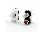 2pcs Audio Video AC Concentric RCA Socket 2 Female Jack Connector White