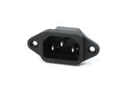 AC 250V 10A 3 Pin Terminal IEC320 C14 Inlet Plug Power Socket Black