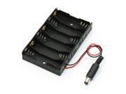 2.1mmx5.5mm Male Plug Wired Battery Box for 6 x 1.5V AA Batteries