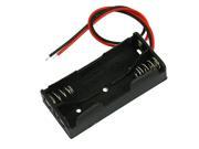 Black Plastic Battery Case Holder Wire 2 x 1.5V AAA