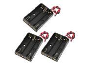 3PCS Spring Clip Black 3x1.5VAAA Battery Case Holder w Wire Leads