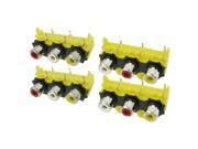 Unique Bargains 4Pcs Audio Video AC Concentric RCA Socket 3 Female Jack Connector Yellow Black