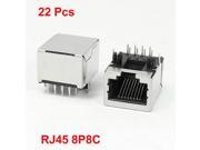 Unique Bargains PCB Mount Right Angle Pins 8P8C RJ45 Jacks Sockets 22 Pcs for WAN LAN Data