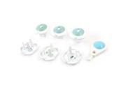 Blue Turquoise 1.6 Dia Plastic 3 Pin Round Plugs Protecting Socket Cover 7 in 1