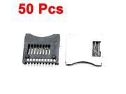 Unique Bargains 50 Pcs Manual Pull Out Type TF Transflash Micro SD Card Sockets Slots