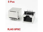 Unique Bargains PCB Surface Mounting 8Pin RJ45 Modular Network Jack 5 Pieces