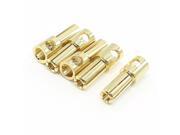 5 Pcs Gold Tone Plated 5mm Inside Dia Male Banana Plug Bullet Connector