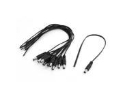 10 Pcs 5.5x2.1mm CCTV Camera Cable Pigtail Male DC Power Adapter Black 10.3