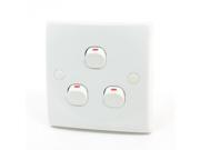 AC 250V 10A 3 Gang SPST Light Bulb On Off Control Switch Wall Plate Panel