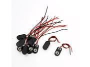 Black Red Short Dual Cables 9V Battery Clips Connector Buckle 10PCS
