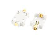 Unique Bargains 2pcs Gold Plated SMD SMT CR2032 Coin Cell Button Battery Socket Holder White