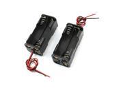 2Pcs Spring Clip Black Dual Layers Battery Storage Case Slot Holder 4 x 1.5V AAA