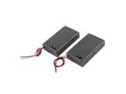 Unique Bargains Black Plastic 3 x 1.5V AAA Battery Holder Box Case w Wire Leads 2 PCS