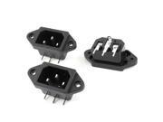3 Pcs IEC320 C14 Inlet 3 Pin Inlet Socket Adapter AC 250V 10A for Rice Cooker