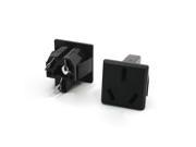 2pcs Black AC 125V 15A AU 3 Pin Plug Socket Power Supply Adapter
