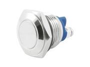 16mm Flush Mounted Momentary SPST Silver Tone Stainless Round Push Button Switch